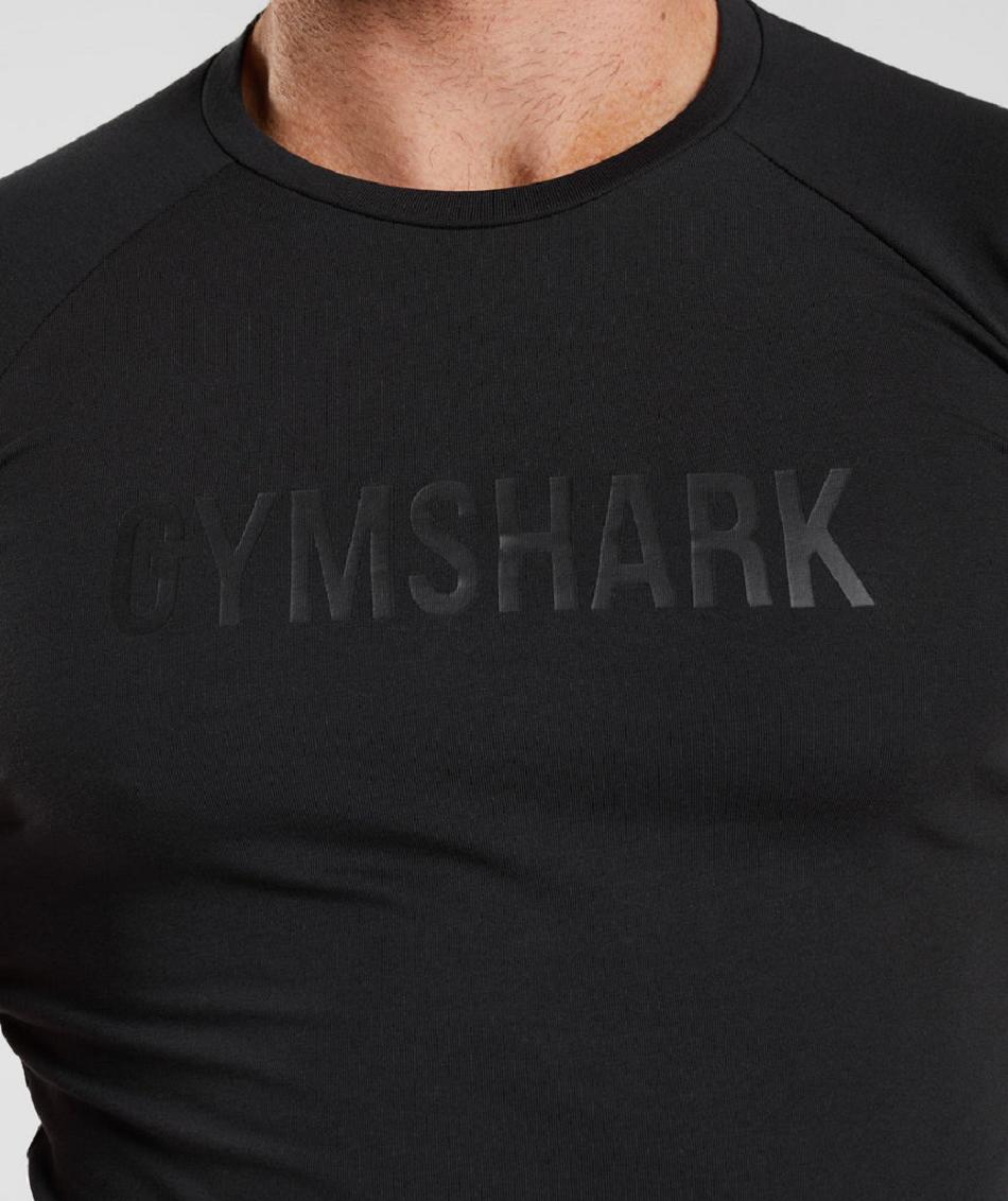 T Shirts Męskie Gymshark Apollo Czarne | PL 3863EBC